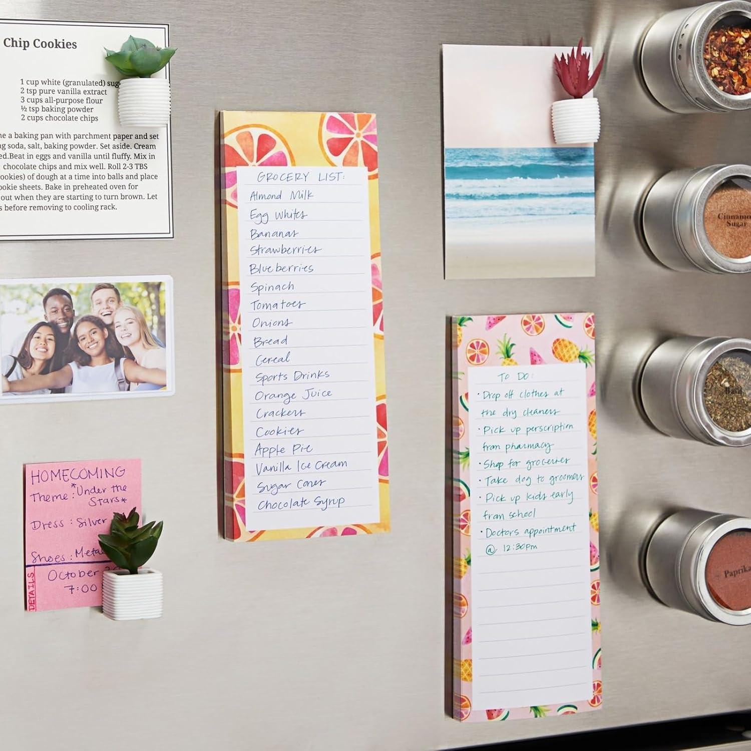 6-Pack Magnetic Grocery List Pad for Fridge- Cute Shopping List Paper Note Pads