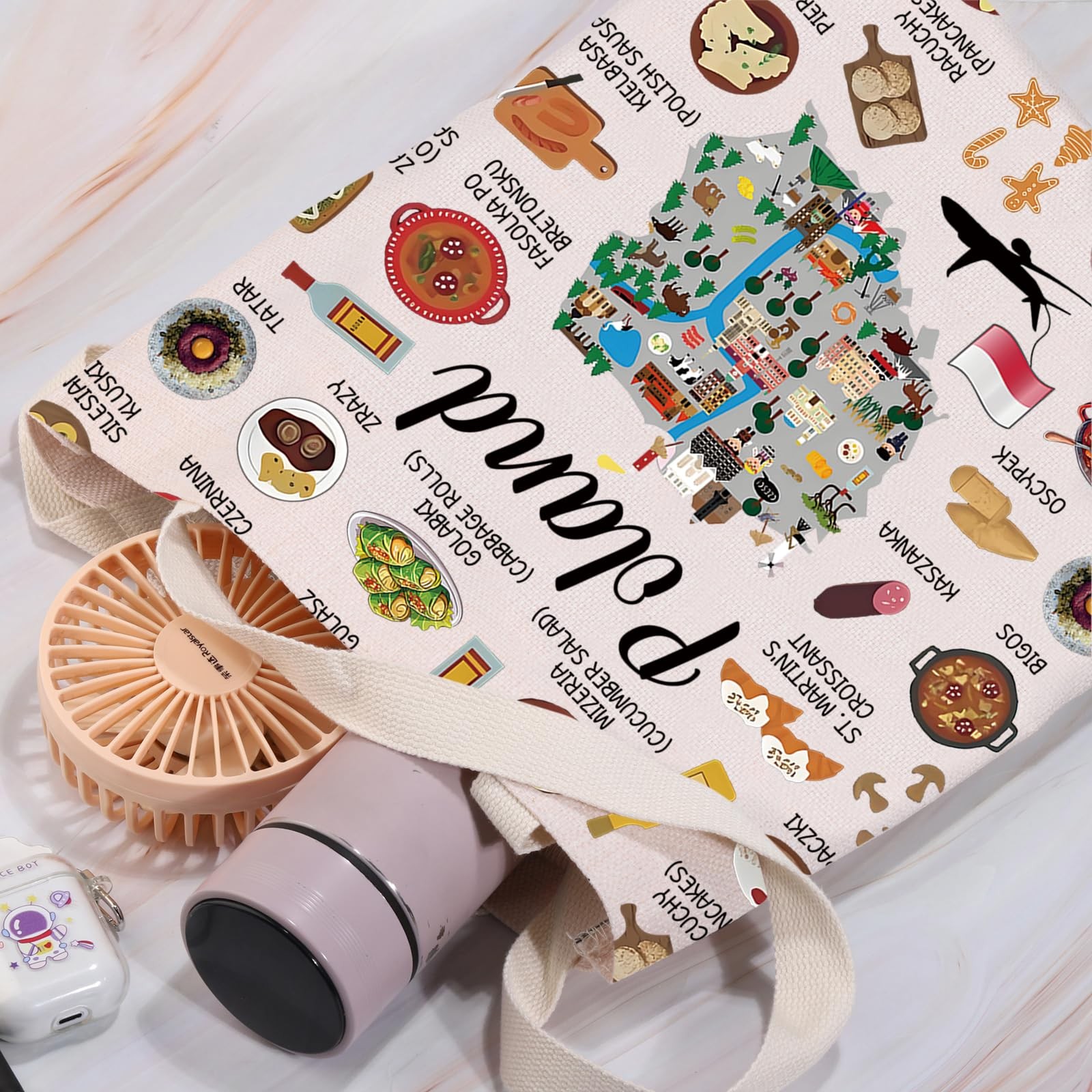 Poland Country Map Europe Cuisine Lover Tote Bag Mom Dad BFF Polish Food Cook…