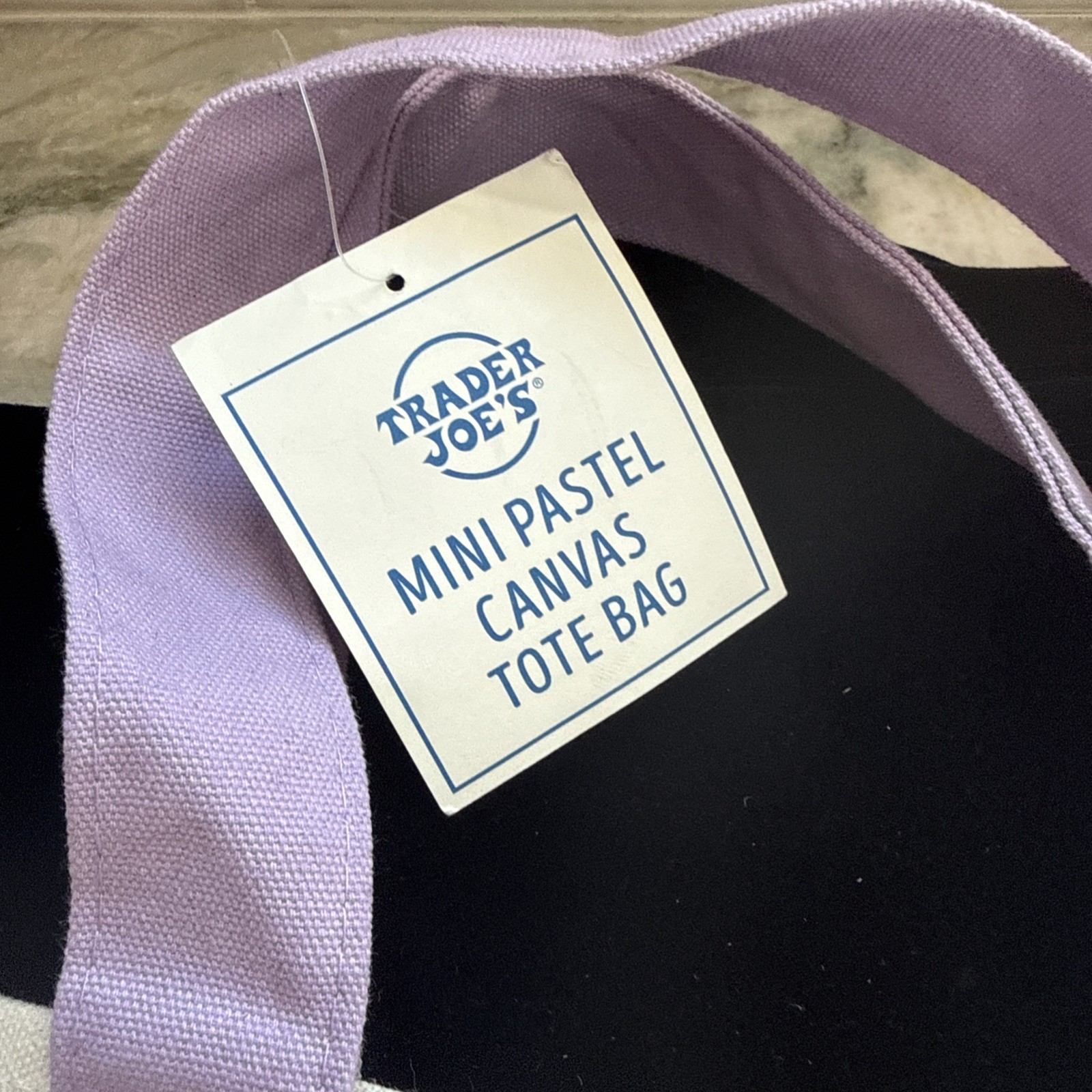 Trader Joe’s Mini Canvas Tote Bag, Pastel/Lavender – NEW