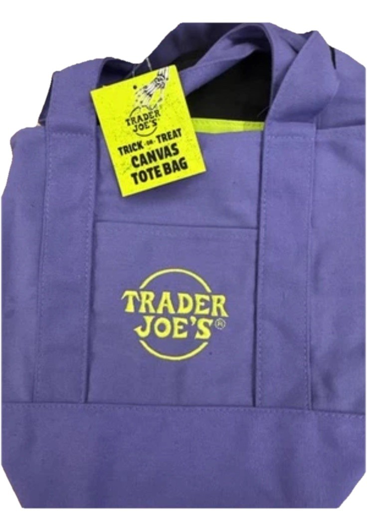 Trader Joe’s Mini Canvas Tote Bag Halloween Hottest It Bag Limited Purple 🎃