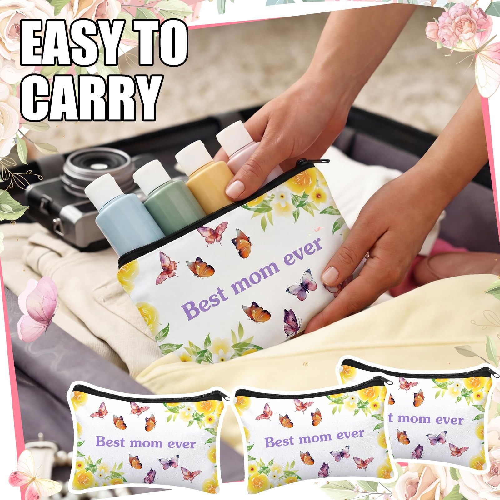 Tallew 30 Pcs Best Mom Ever Makeup Bags Gifts for 9 x 6 inches, multicolor