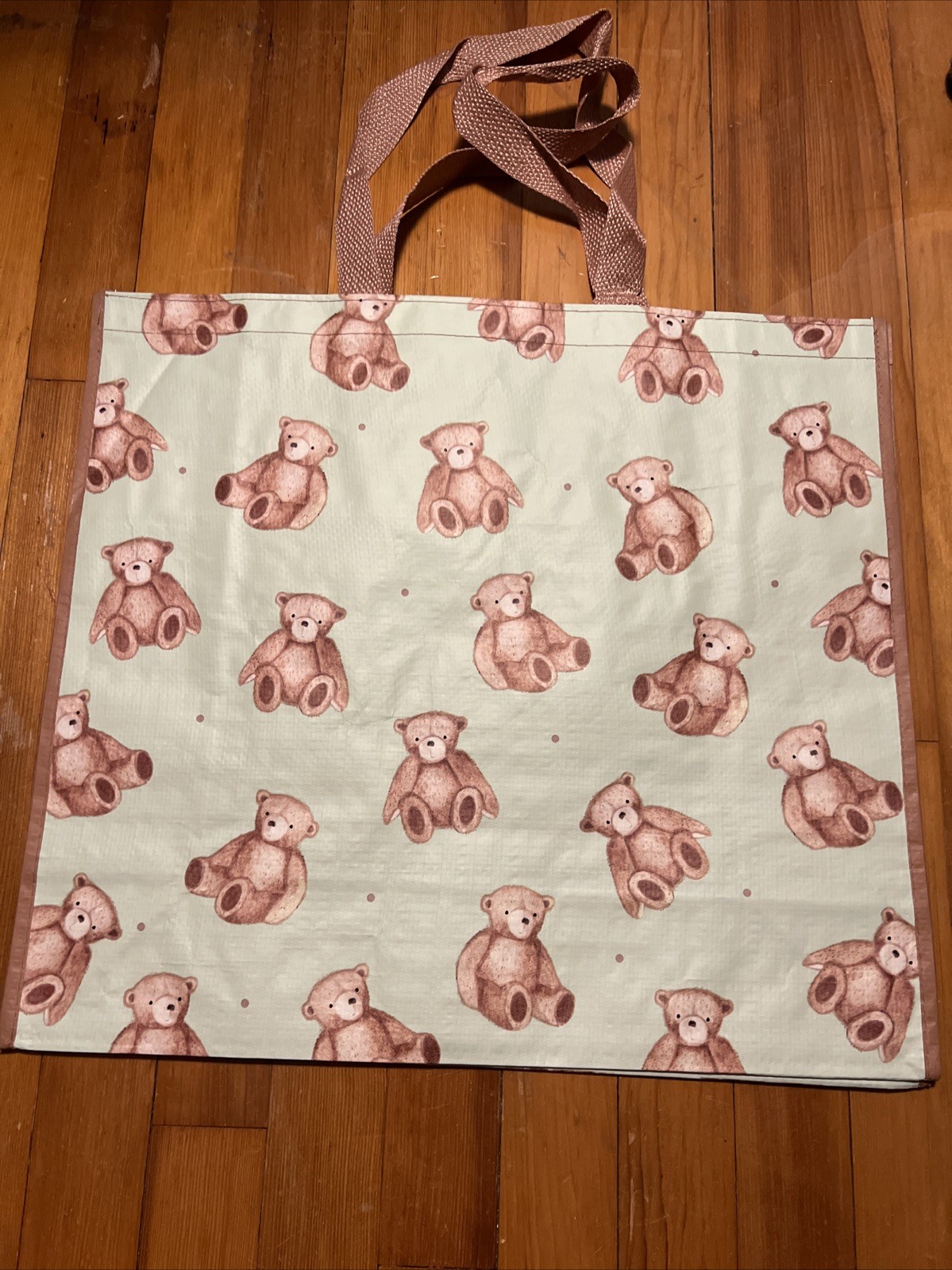 NEW Reusable Large Shopping Grocery Bag Tote TEDDY 🧸 BEARS all over