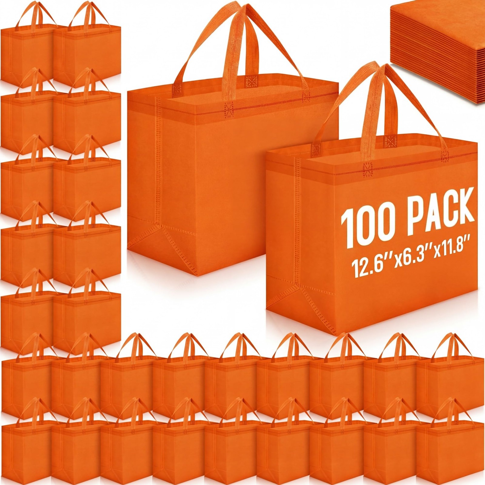 Reusable Grocery Bags Large Non Woven Shopping Bags with Handles Foldable Por…