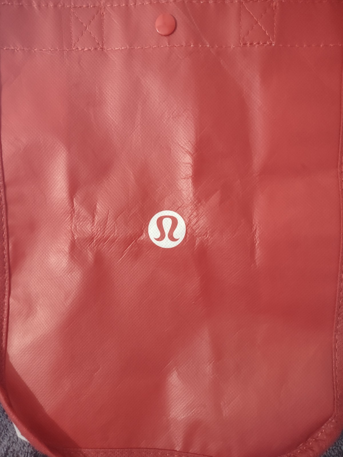 Reusable LULULEMON Shopping Tote Bag Fabric Handles Snap Closure 11.5″ x 9″ x 4″