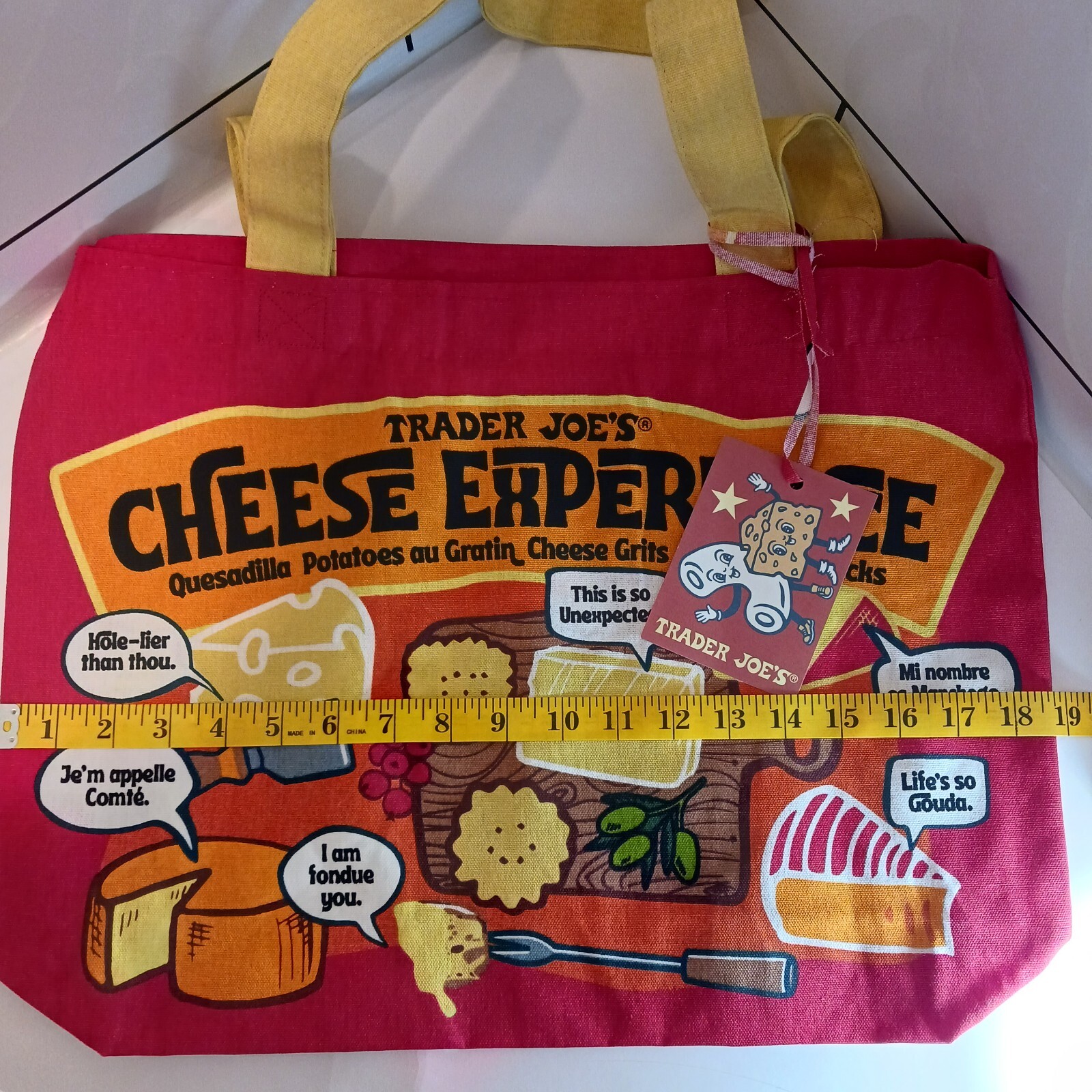 Trader Joe’s New Design NWT Cheese 🧀 Bag! Wash, Fold, Reuse And Shop In Style!