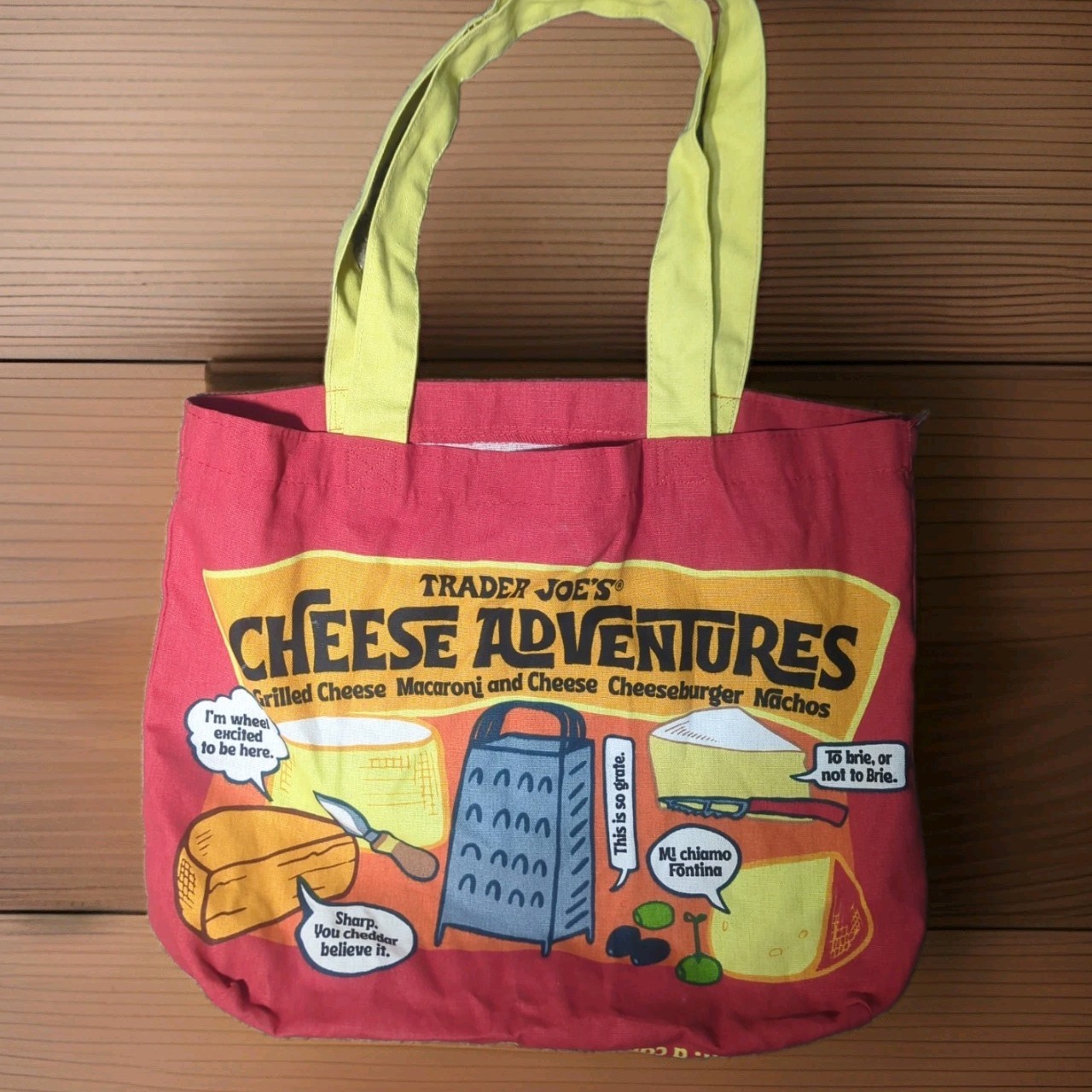 Trader Joes Blue Sardines Cheese Adventure Waffle Noun Reusable Canvas Tote Bag