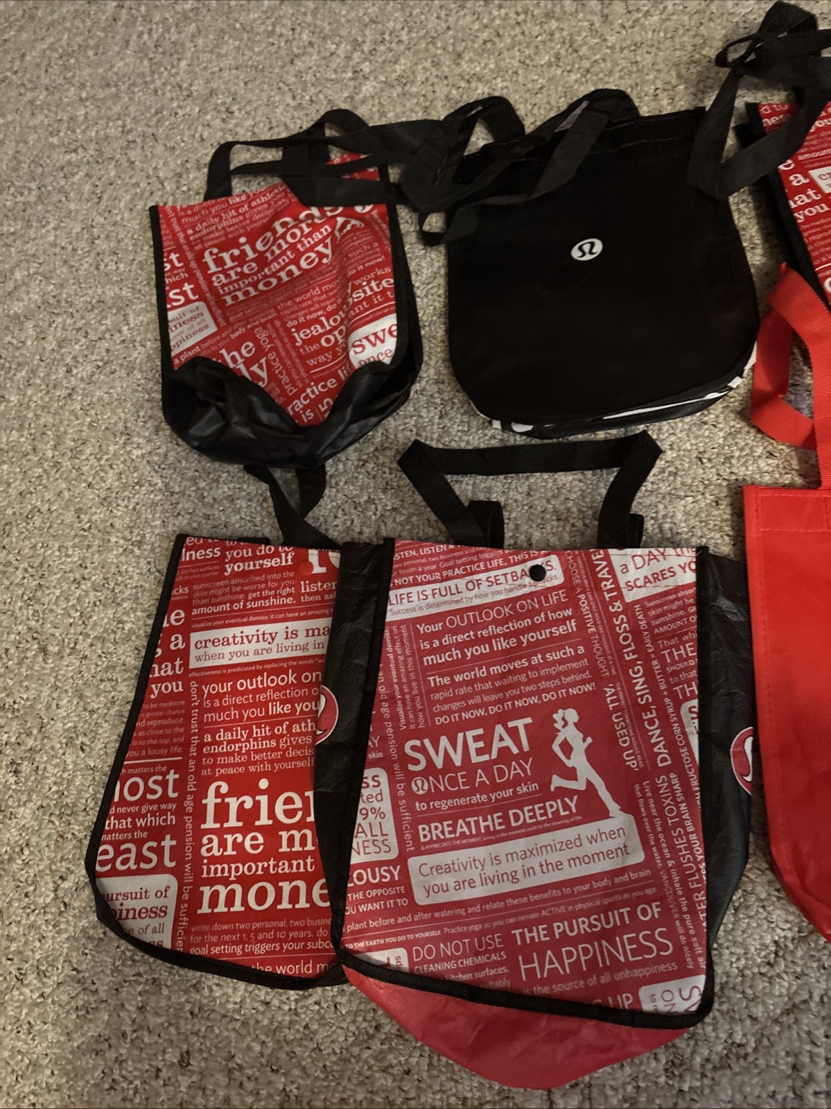12x Lululemon Reusable Shopping Tote Bag Lot Small bags