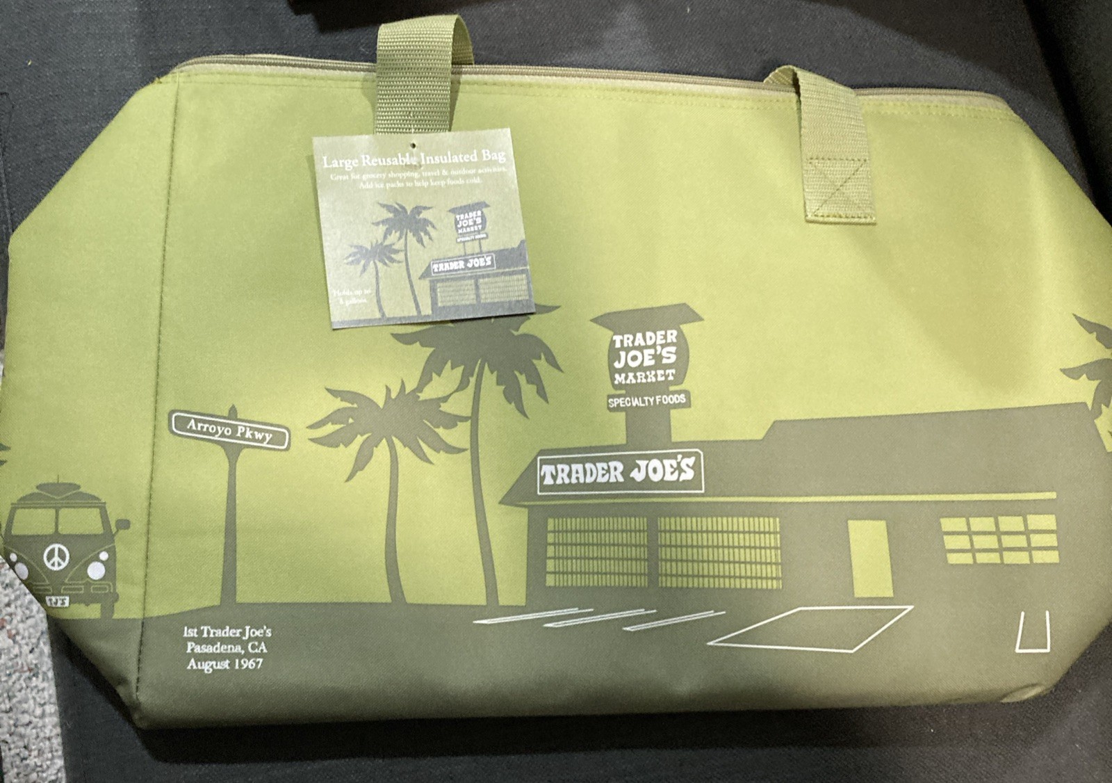 Trader Joe’s LARGE 8 Gallon Olive Reusable Insulated Bag NWT
