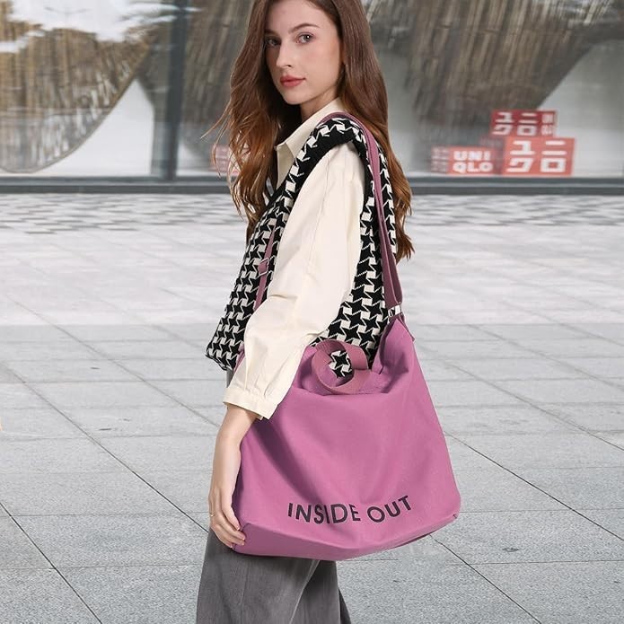 Large Canvas Tote Bag for Women inside out Bag Crossbody Shoulder Bag for work
