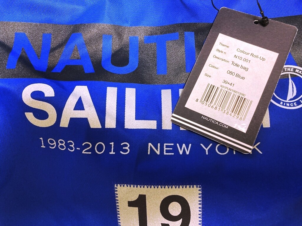 Nautica Sailing TOTE BAG Roll Up Travel Waterproof Shopping Bag ITALY NEW NWT