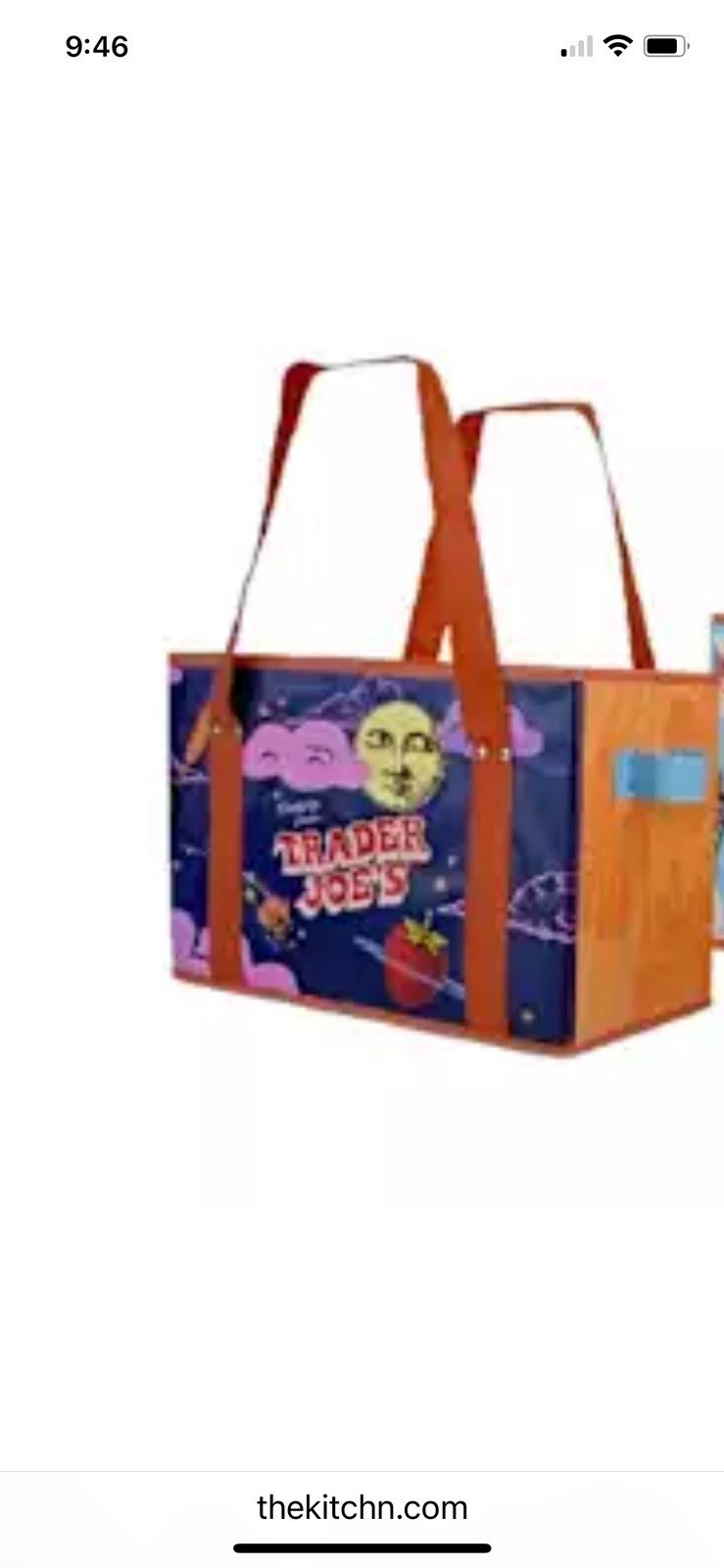 New Trader Joe’s Stand Up Collapsible Reusable Grocery Tote Shopping Bag