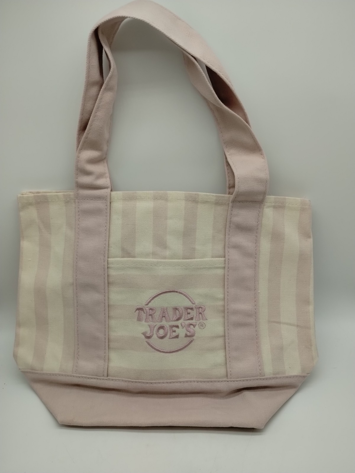 SUMMER 2026 ONE (1) Trader Joe’s Striped Mini Canvas Tote Bags LIMITED EDITION