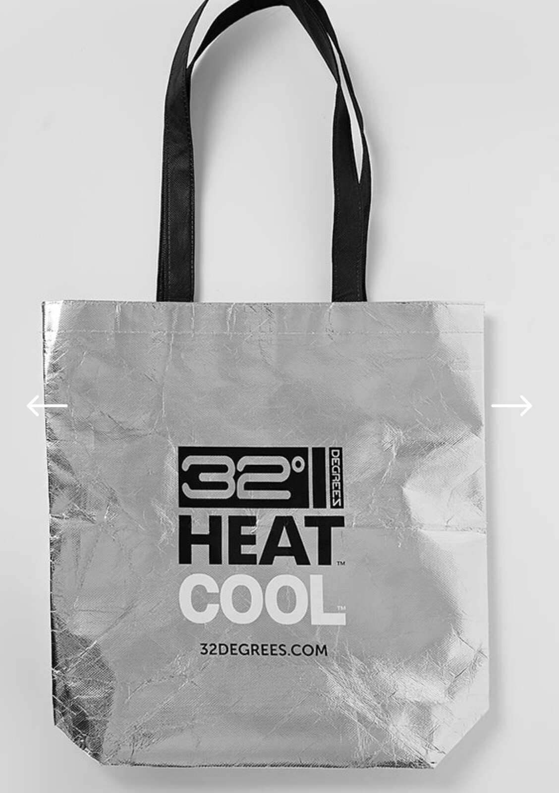 32 Degrees Silver Tote 15×12 NEW