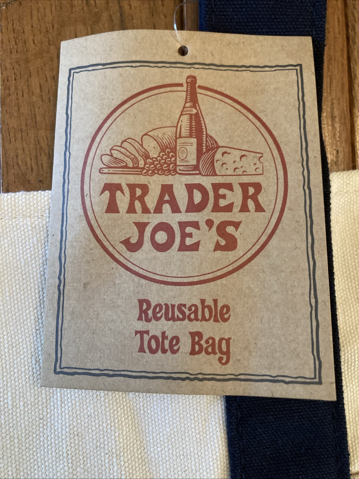 Trader Joe’s 2026 LARGE CLASSIC NAVY Canvas Shop Tote Bag 20 x 15 NWT