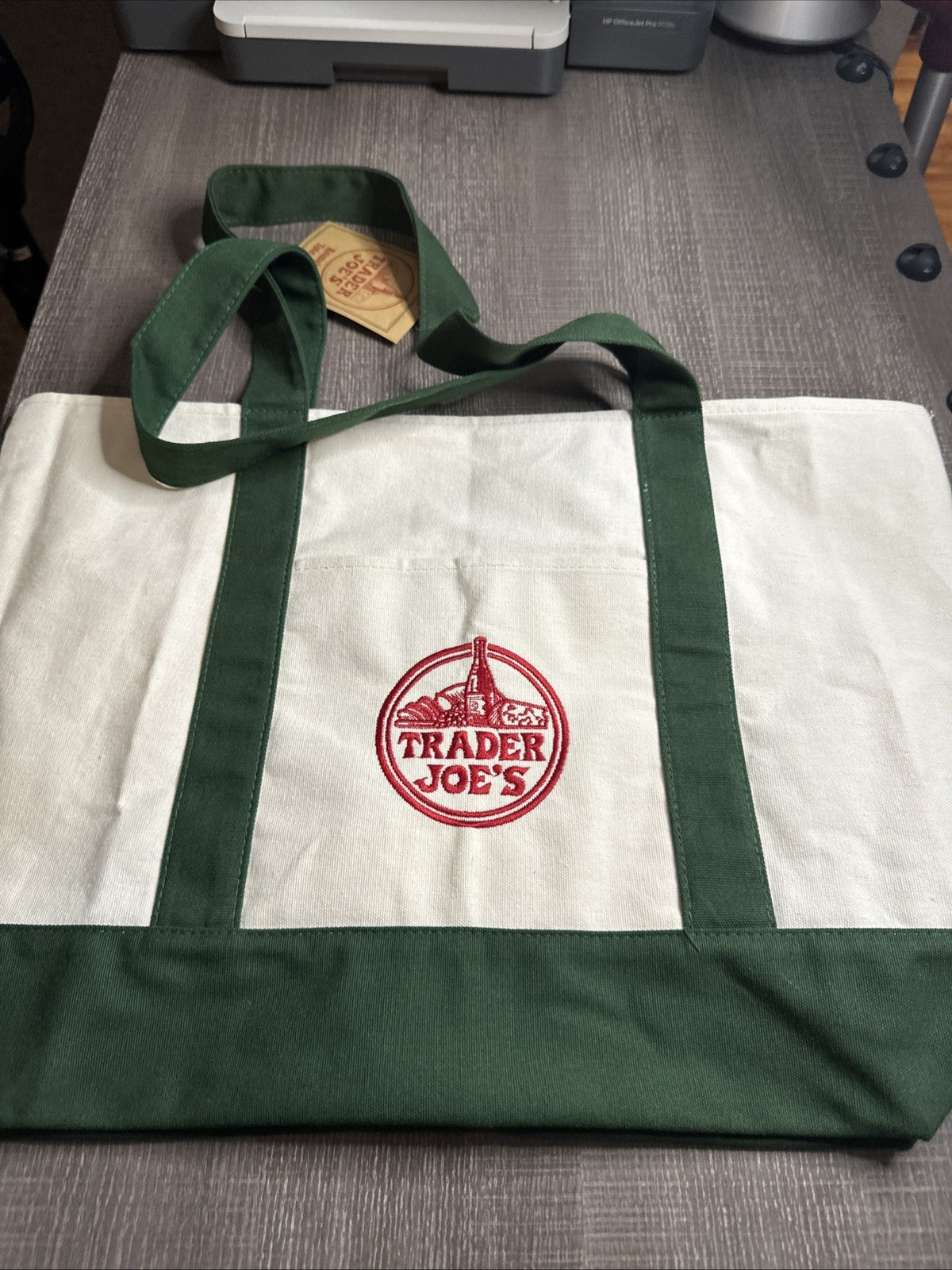 👜🛍️🔥NEW Trader Joe’s Forest Green Tote 🔥🛍️👜