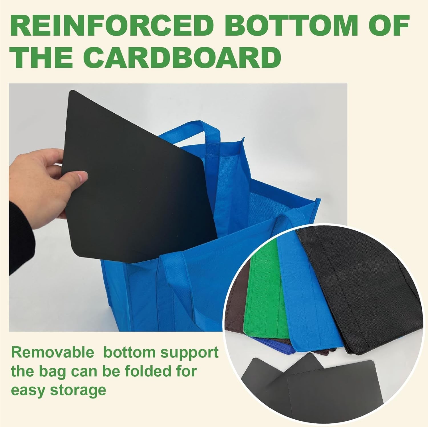 Reusable Grocery Shopping Bags 10 Pack Large Foldable Tote Bags Bulk, Eco Produc