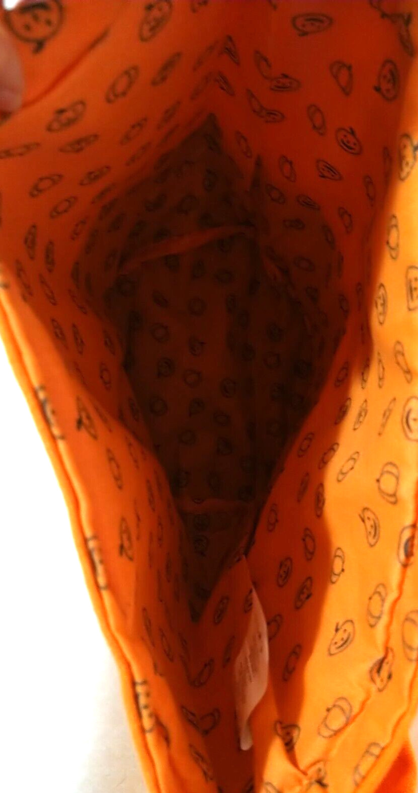 Rae Dunn Happy Halloween Canvas Bag Orange and Black Pumpkins NEW