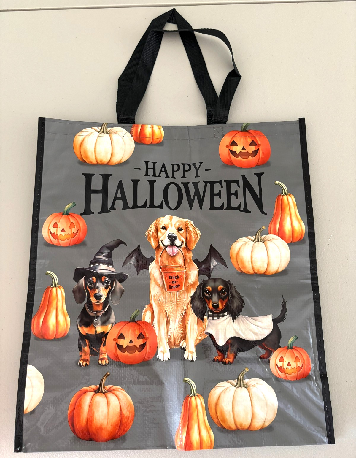 Cracker Barrel Halloween Dogs Reusable Tote Bag Shopping Market 19″ X 17″ X 7″