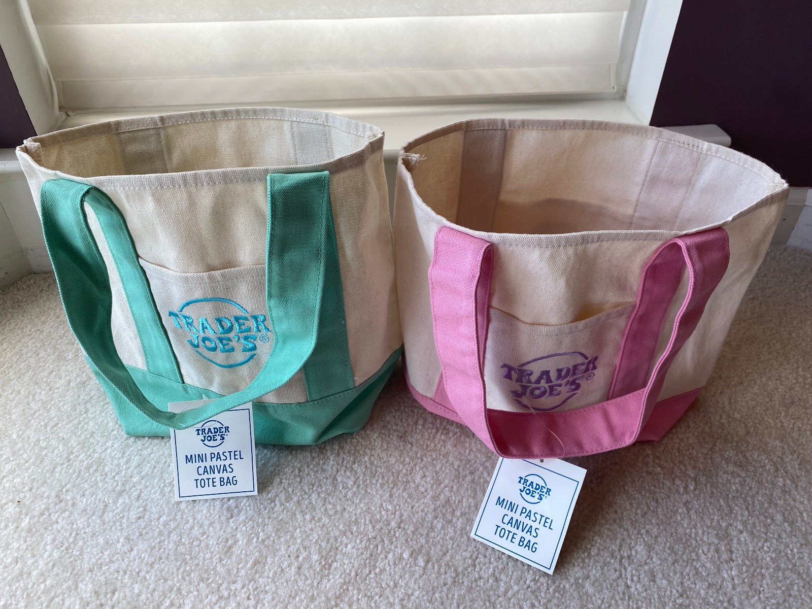 Trader Joe’s Pastel Canvas Totes (2) & Insulated Bag (1) – 3 bags total.