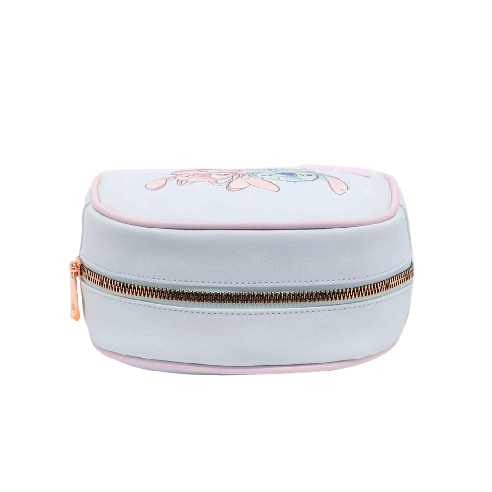 Impressions Vanity Stitch Love Bugs Cosmetic Pouch for Women, Faux Light Blue