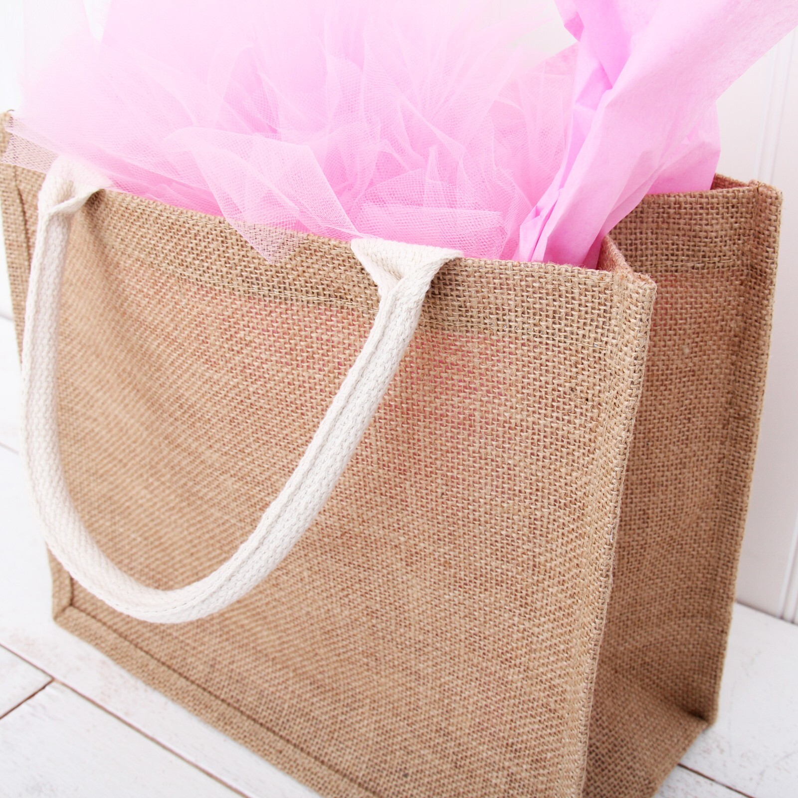 Threadart Jute Tote Bags Fine Burlap Reusable Bridal Shopping Beach – Bulk Packs
