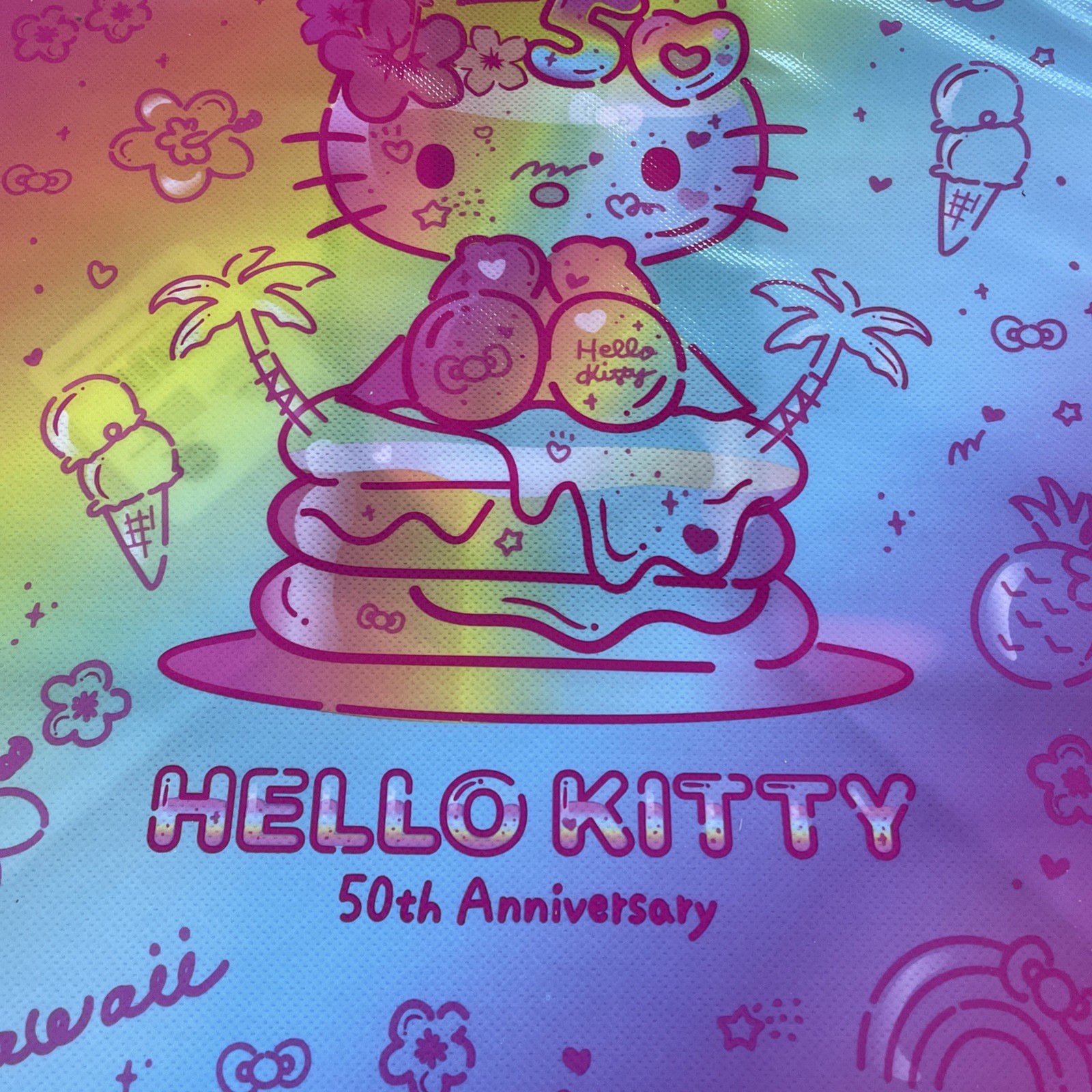 HAWAII ABC Hello Kitty Aloha REUSABLE SHOPPING BAG , 50th anniversary Sanrio