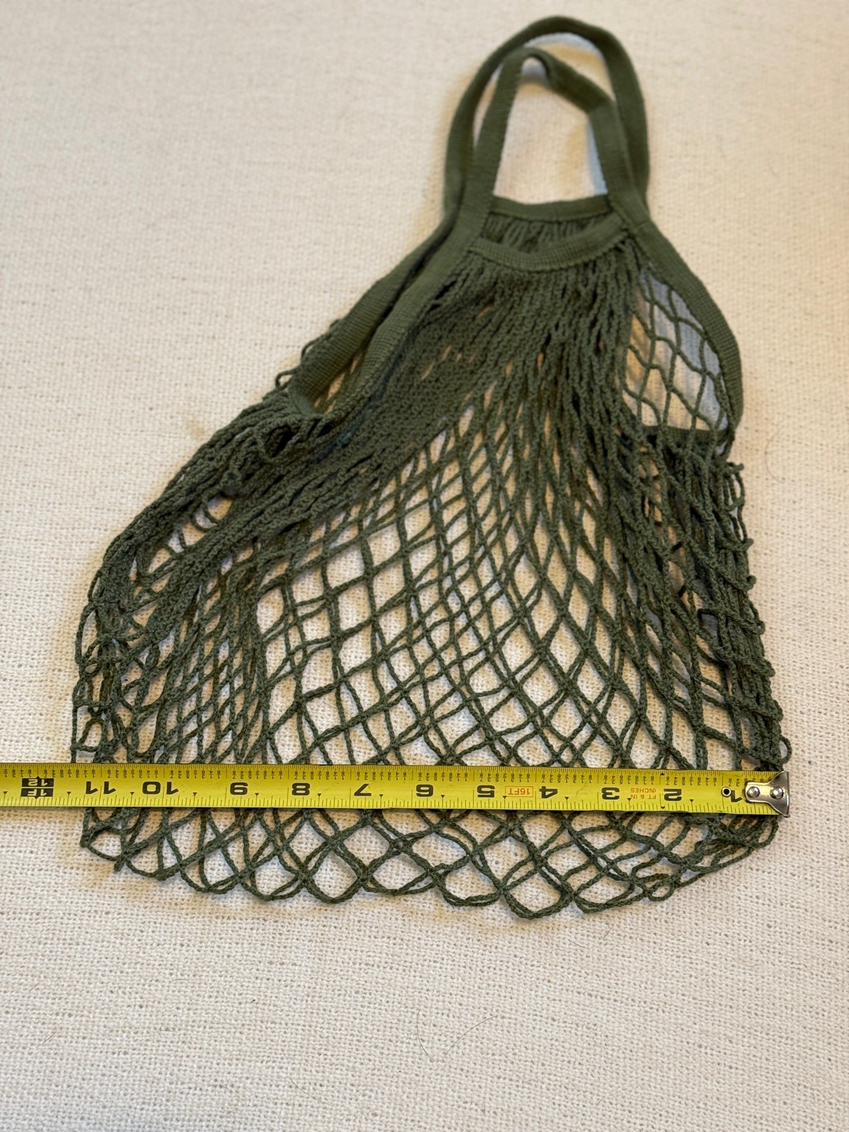 Green Reusable Cotton Mesh Grocery Bags Foldable Net Tote Bag Shopping