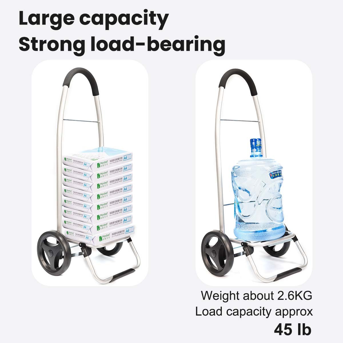 Grocery Shopping Trolley Portable Household Folding Shopping Cart with Wheels