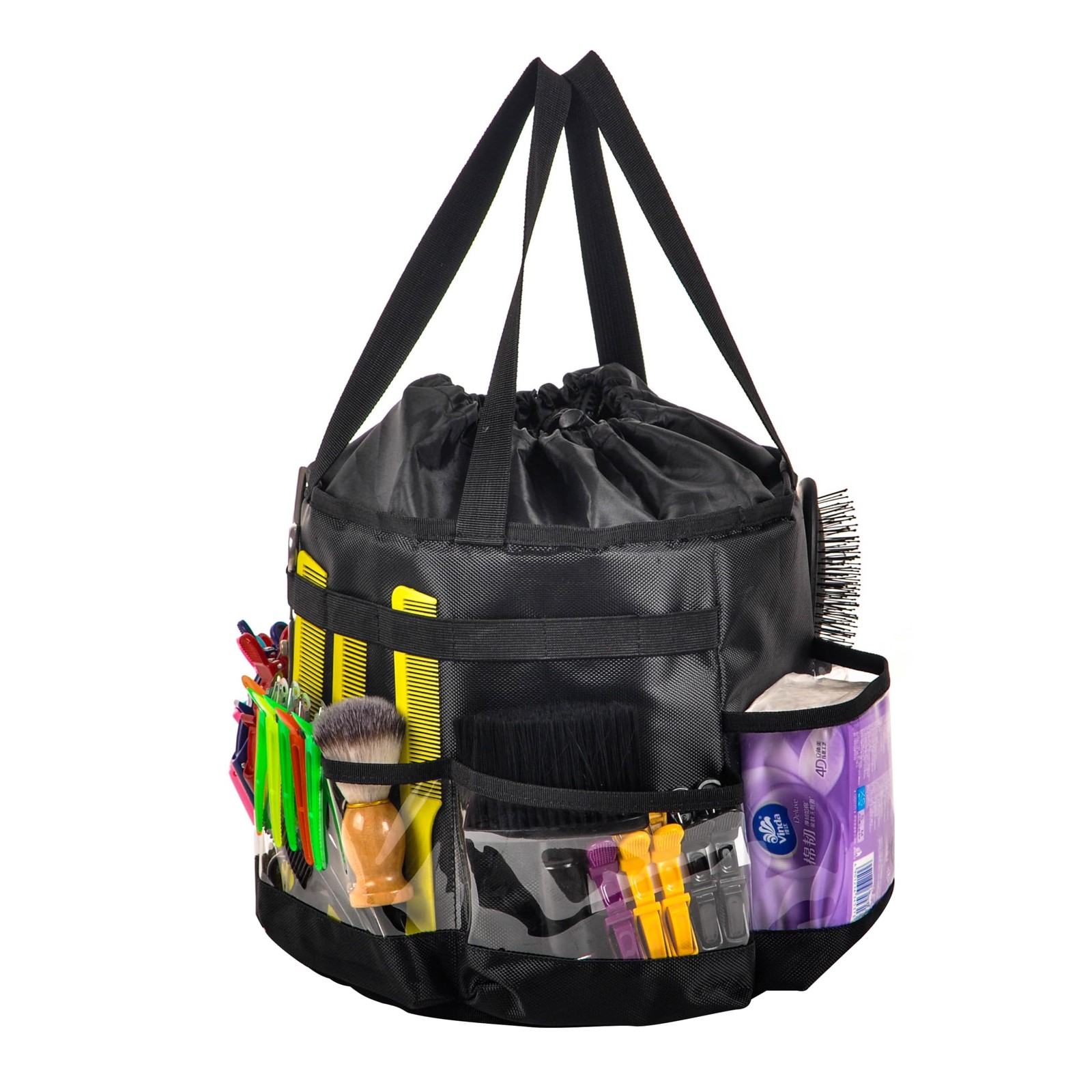 Circular Hairdressing Bag, 2 Piece Set 12.5 X X Inches, Black