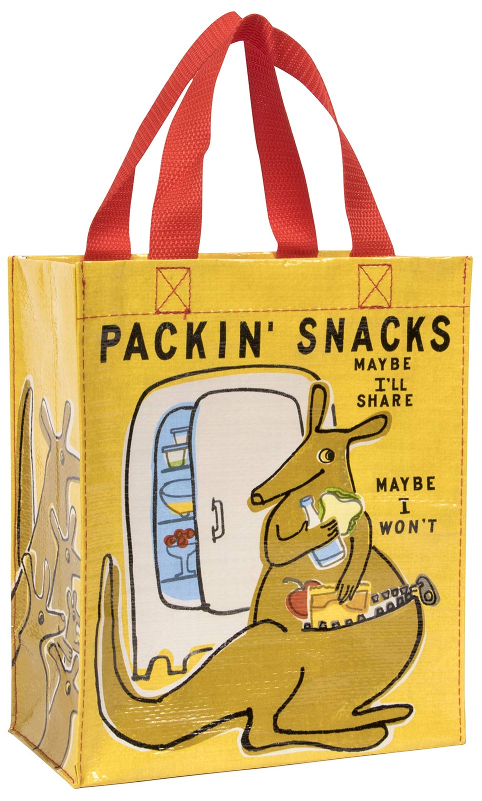 Handy Tote, Packin’ Snacks, reusable lunch sack or gift bag, made from 95% re…
