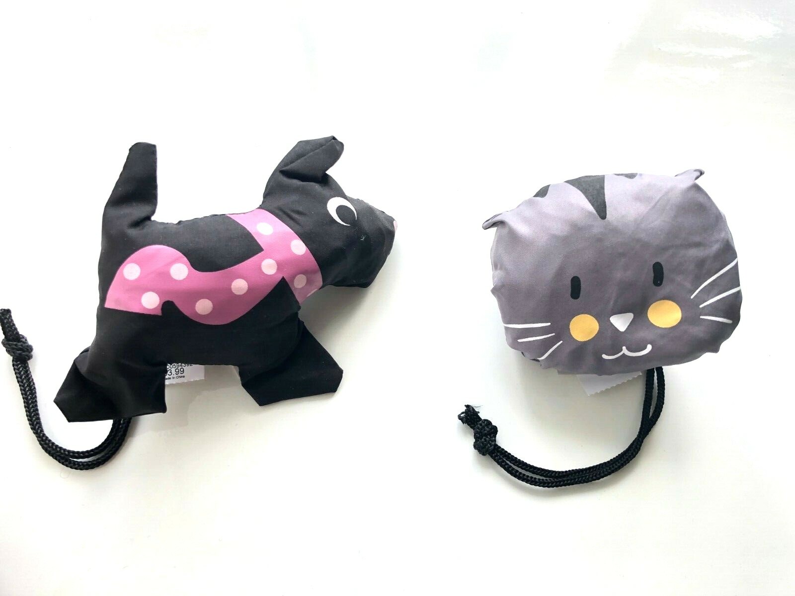 2 Pc World Market Pet Cat Dog Compact Reusable Shopping Totes Bag Light Wt Cute