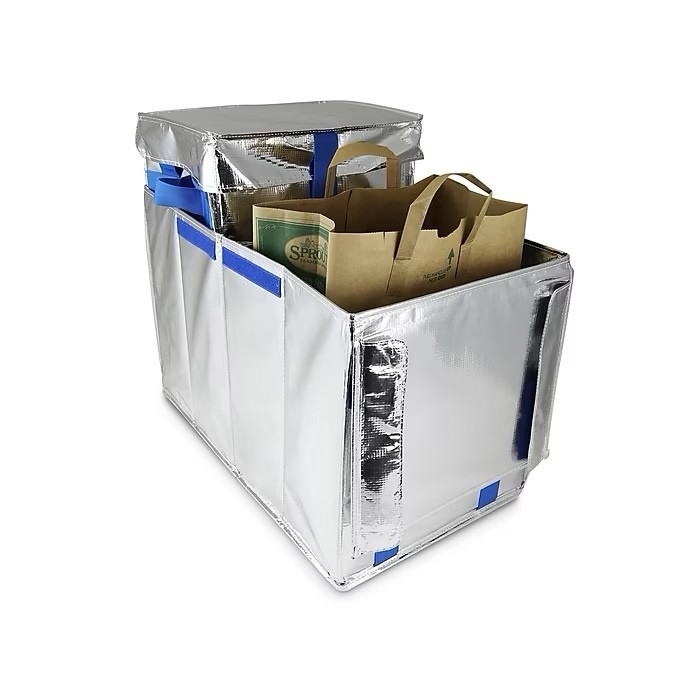 PACKiT Fresh Staging Tote Extra Large Insulated Delivery Tote Silver XL