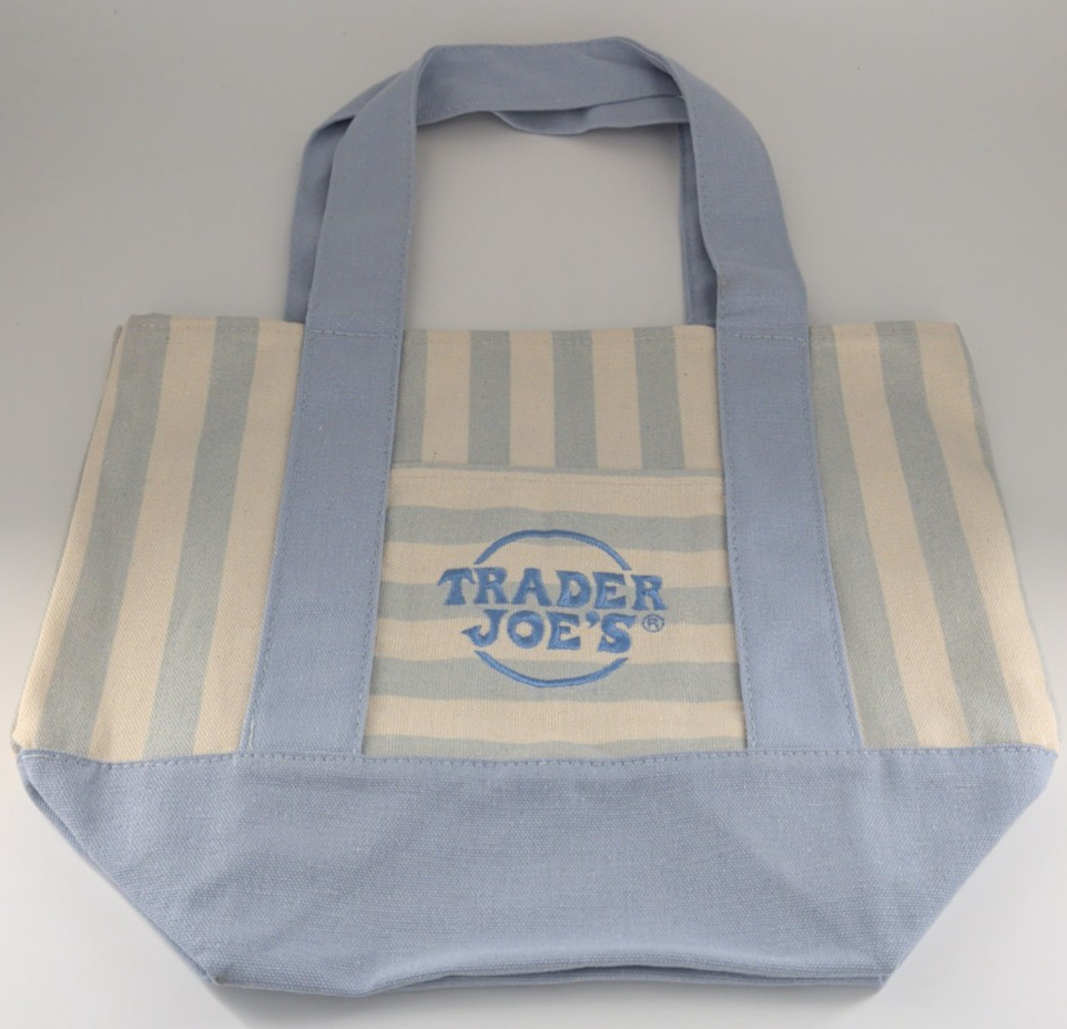 Trader Joe’s Striped Canvas Mini Tote Bags, Multicolor NWT Complete Set Of 4