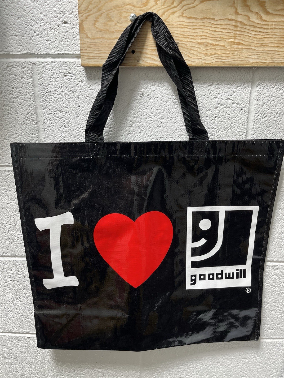 “I Love Goodwill” Large Reusable Shopping Tote Bag New