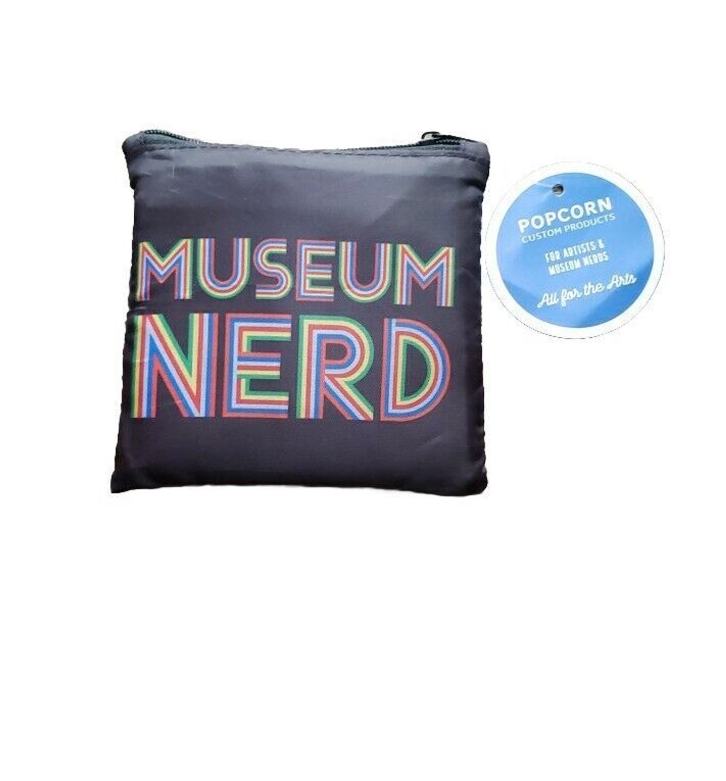 Museum Nerd Tote 20″x17″ Foldable Reusable Bag in Compact Zip Case Carries 40lbs