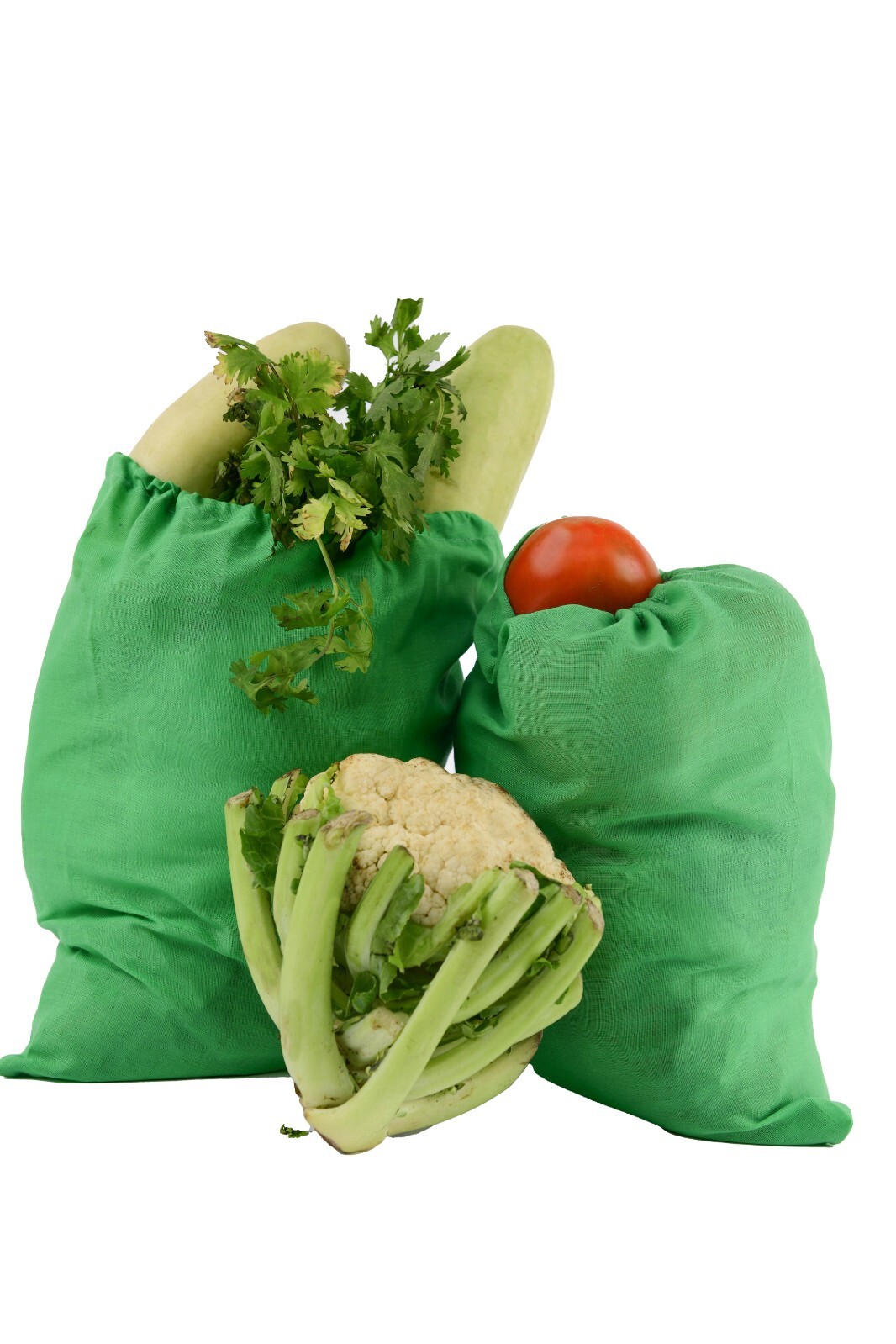 Green Cotton Reusable Produce Muslin Bags –Multipurpose Pouch Holiday Bag Sack