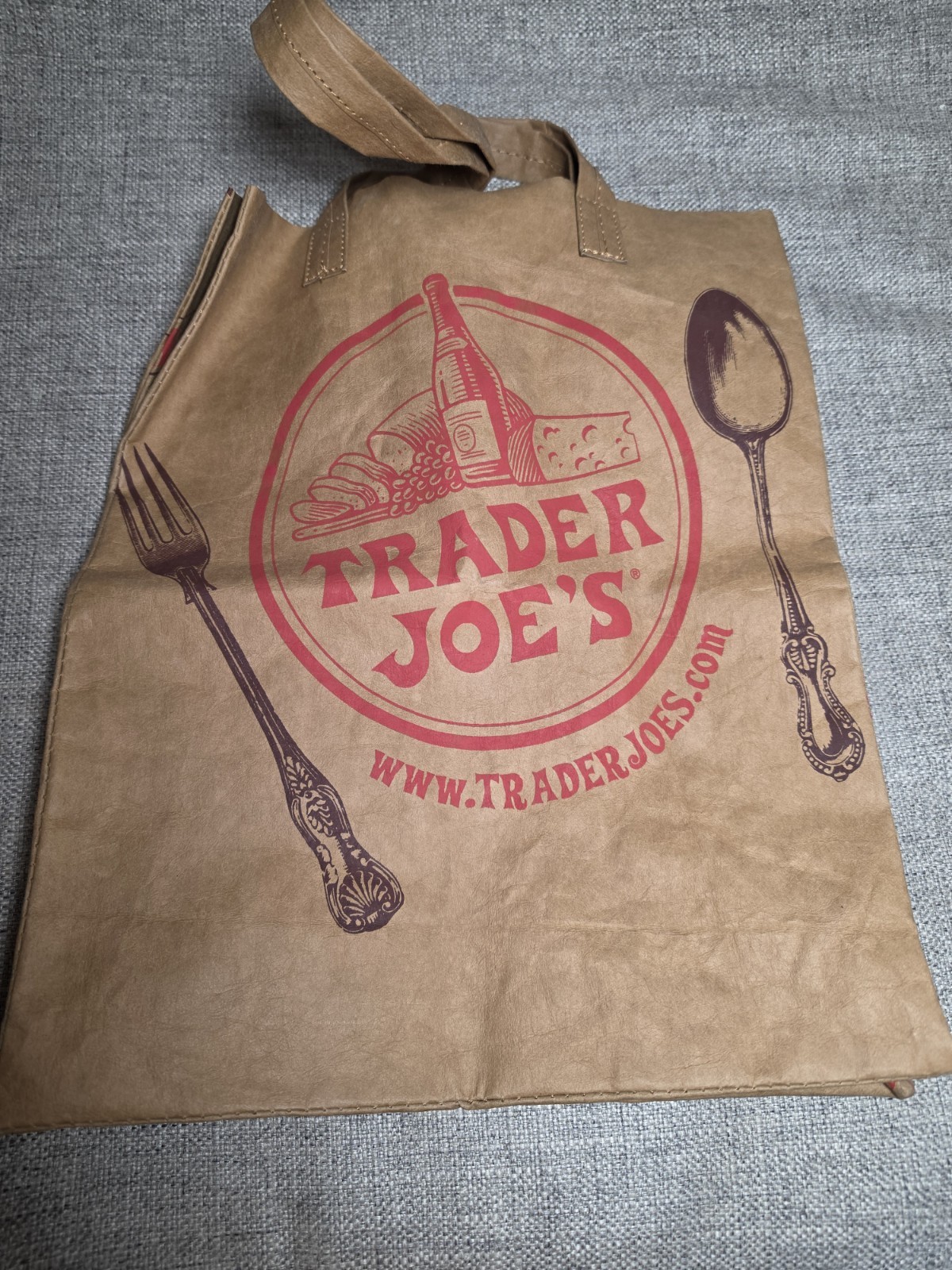 Trader Joe’s Reusable Washable Brown Natural Paper Shopping Grocery Tote Bag