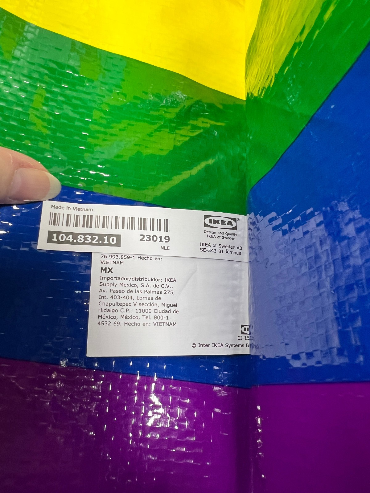 New Ikea STORSTOMMA Shopping bag, large, Rainbow, 2401 oz Pride Bag