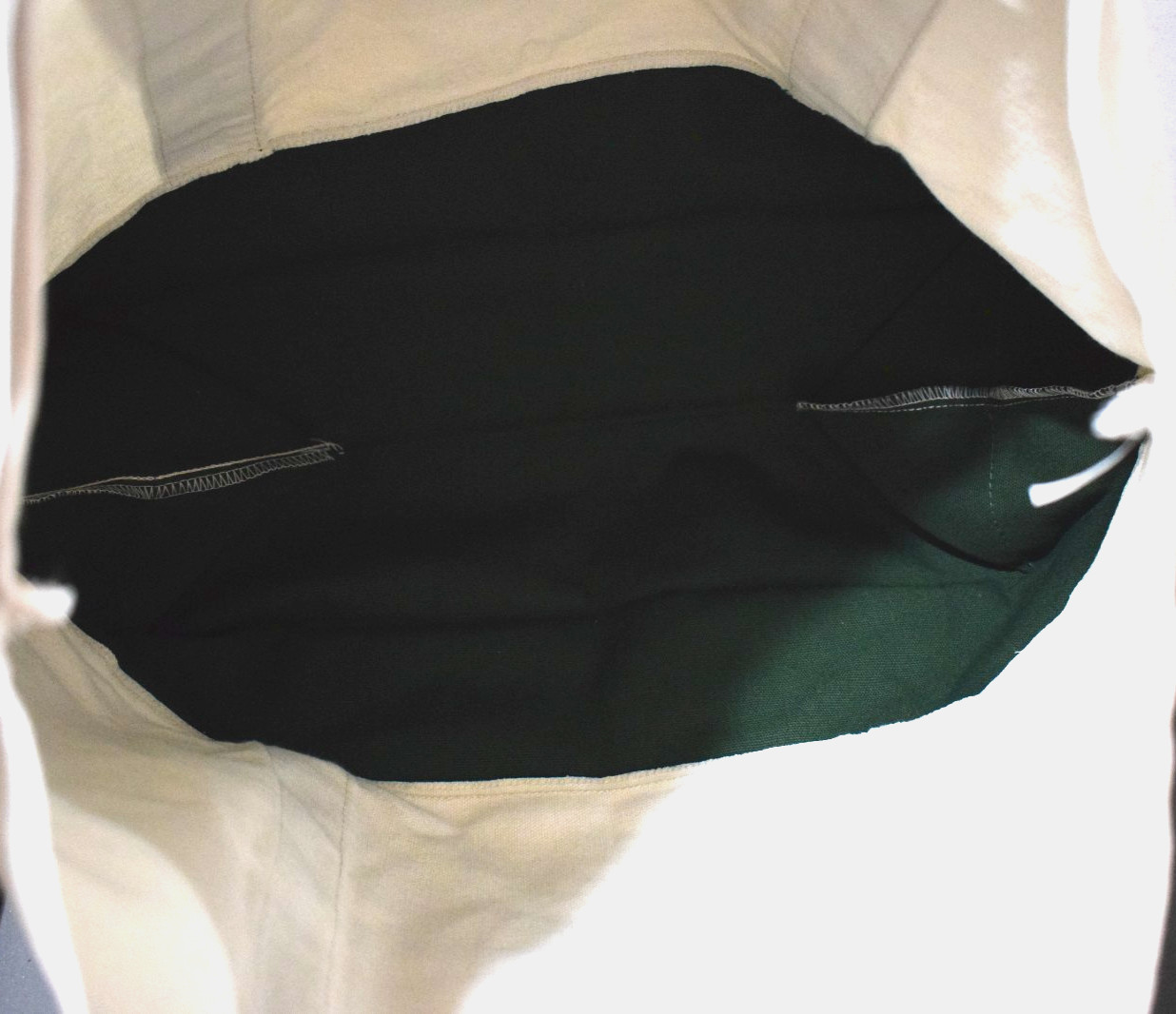 Trader Joe’s Canvas Tote Large 11″x 20″ Cream Green NWT
