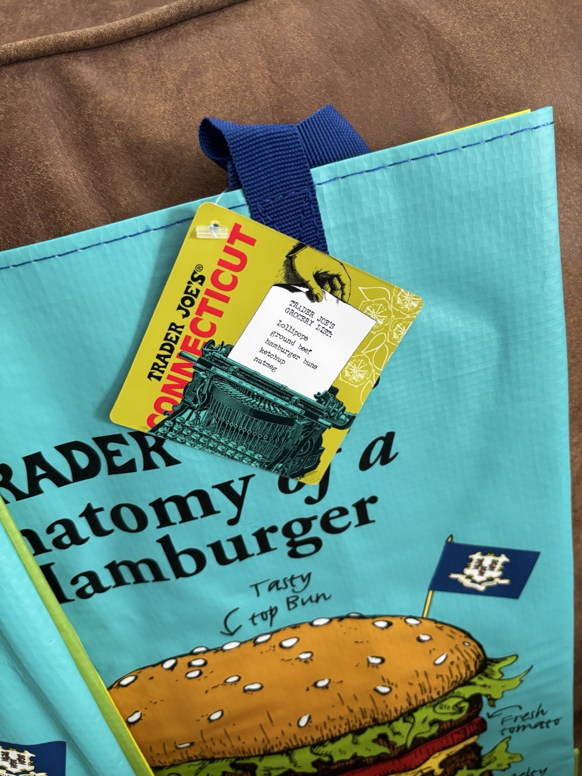 Trader Joe’s 2 Reusable Connecticut State/Region Tote Polypropylene Bag 6 Gal