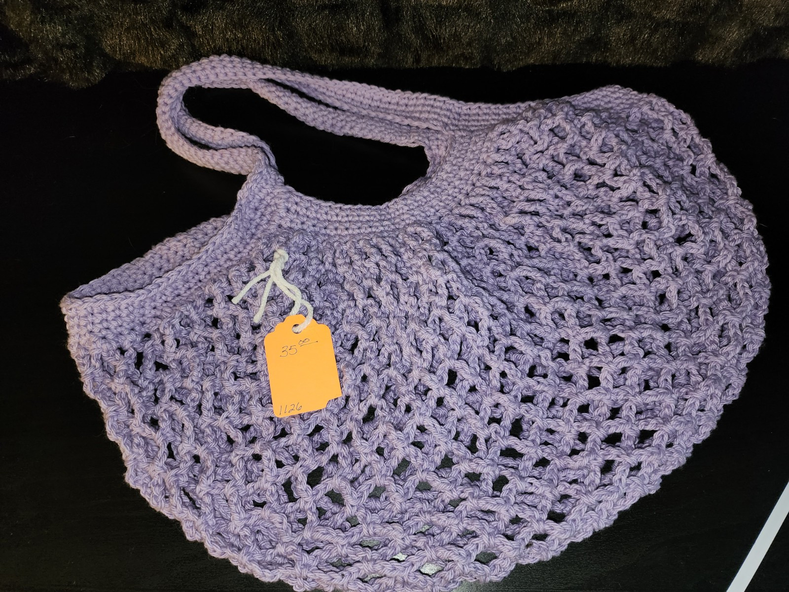 Crocheted Lg Lavender Reusable Market Bag