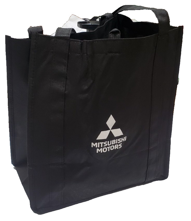 Mitsubishi Motors Dealer Black Promo reusable shopping Bag 12wx7.5″x13h