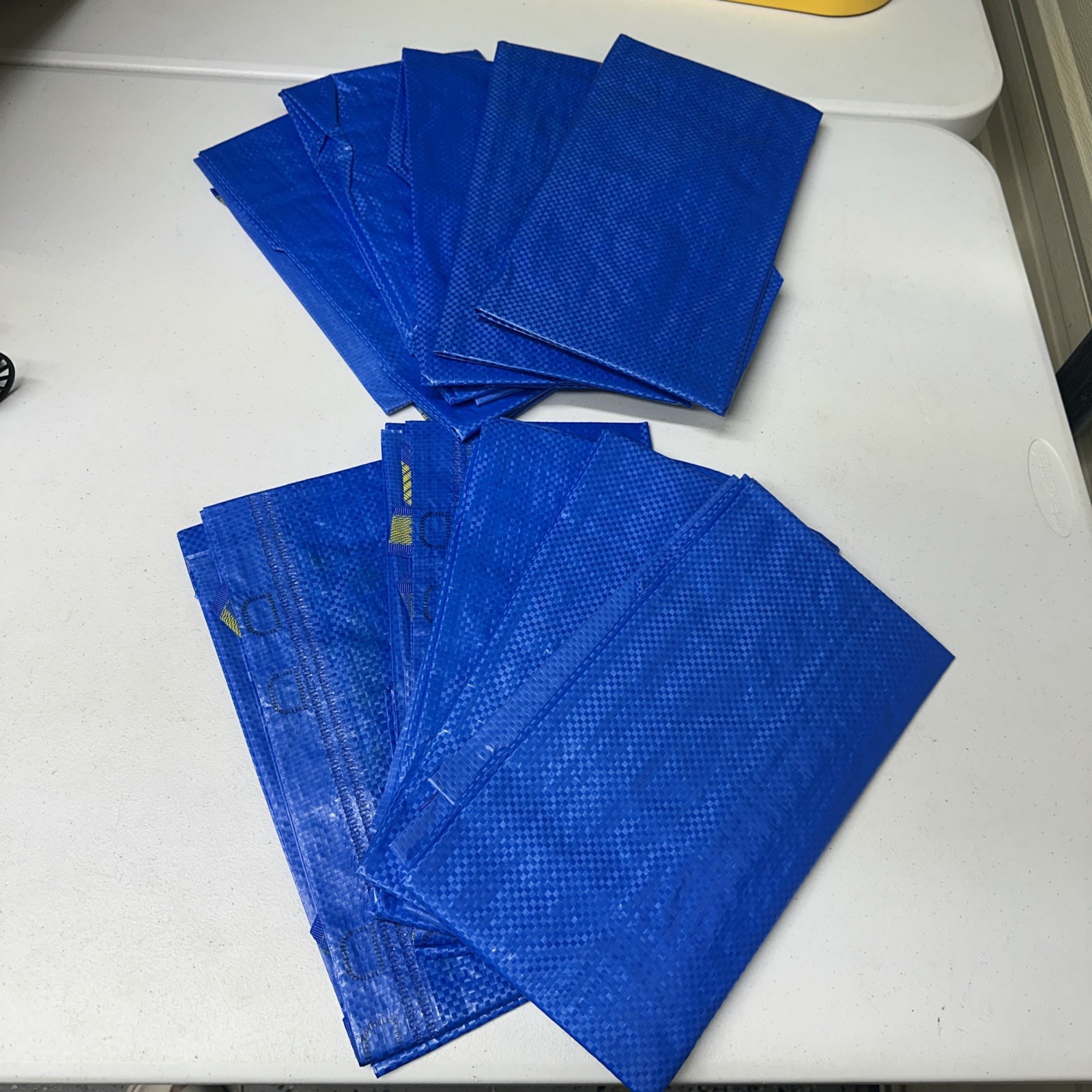 Lot of 10 IKEA Large Blue Bag Shopping Grocery Laundry Storage Tote Bags FRAKTA