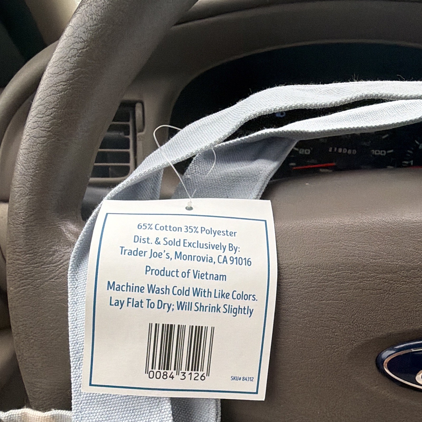 Trader Joe’s Striped Mini Canvas Tote Bag Blue/White Cotton Polyester Reusable