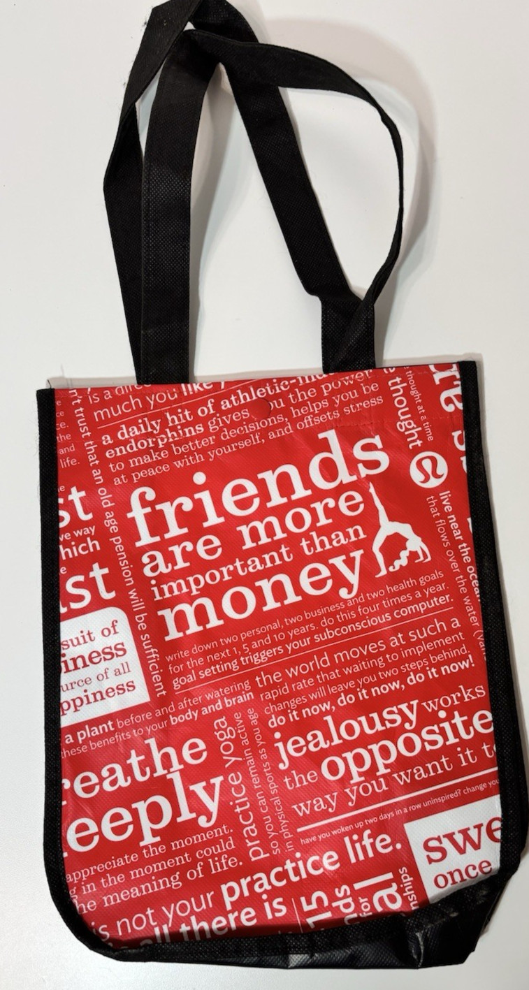 lululemon Reusable Shopping Tote Bags – Lot of 4 Small Black Red Blue