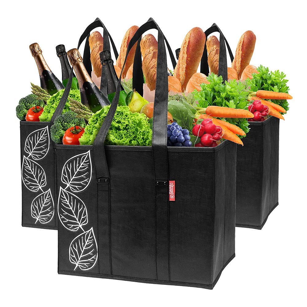 PLANET E Reusable Shopping Bags, Heavy Duty Foldable Grocery Bags with Handle…