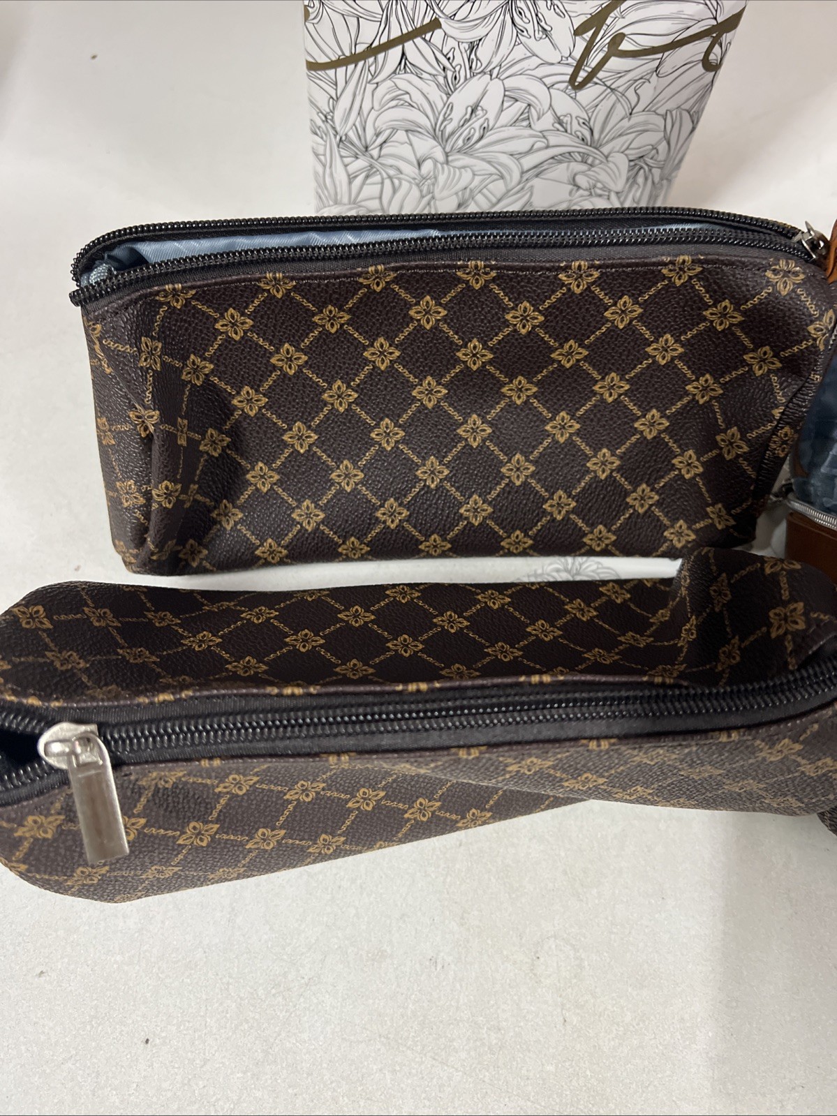 Travel Makeup Bag Cosmetic Bags for Women: 3 Pcs Set Large A-1-Coffee Boyatu