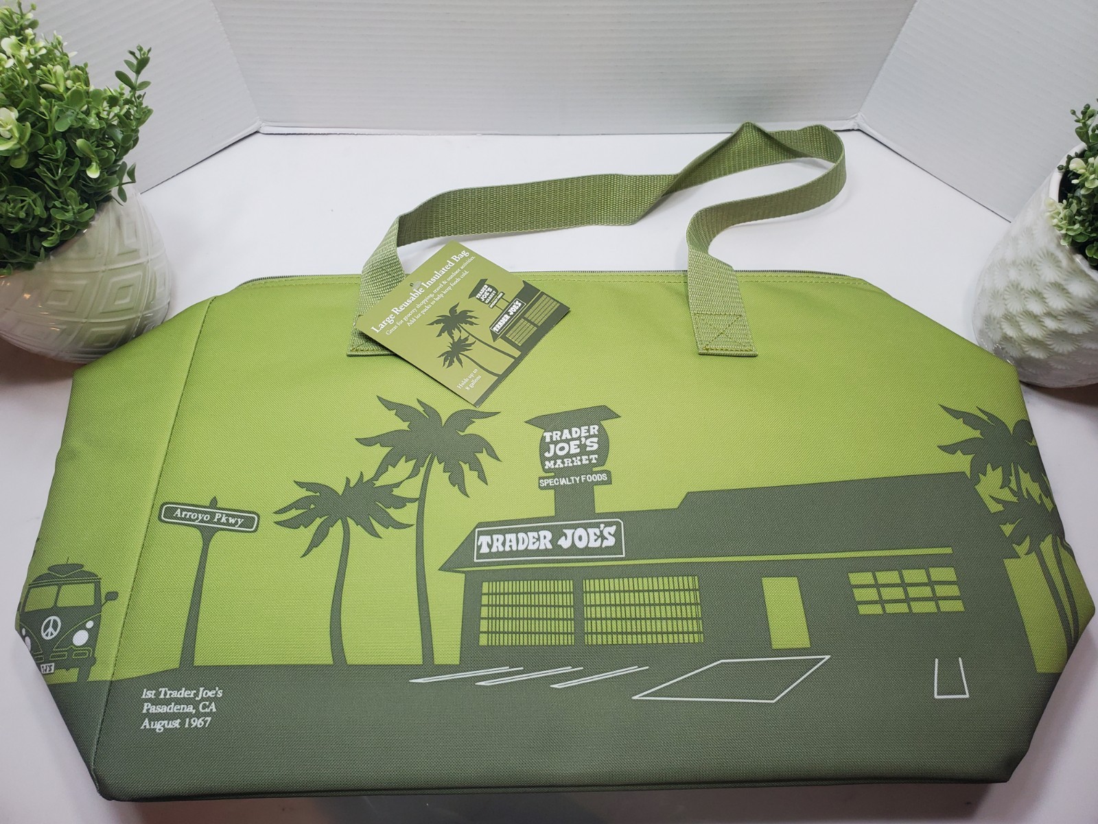 Trader Joe’s Large Insulated Tote Freezer Cooler Bag Market Shopper🟢Olive Green