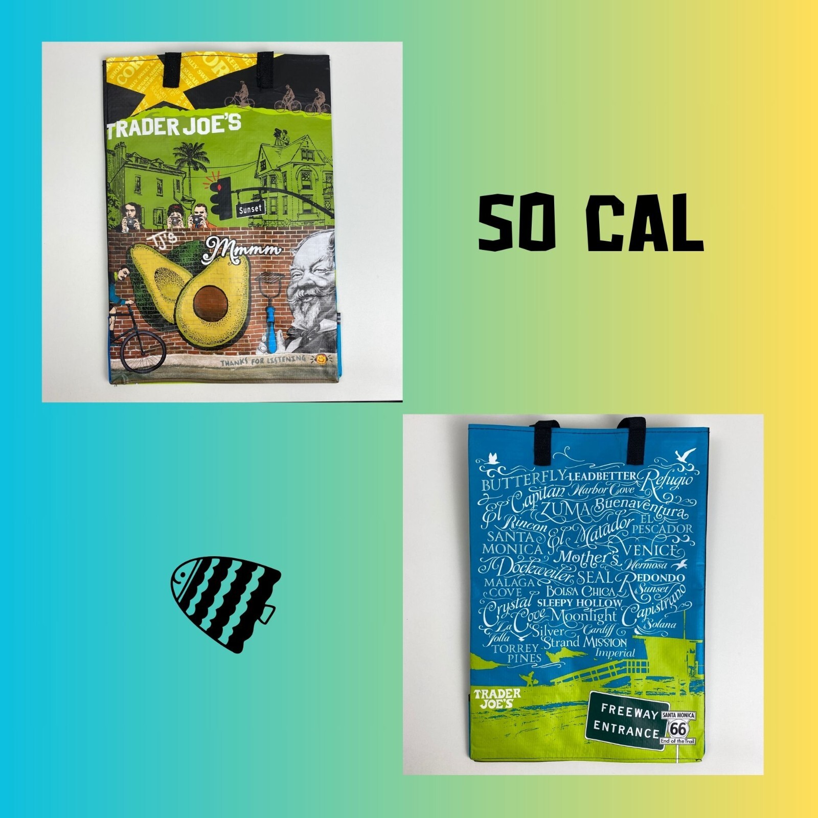 Trader Joes Re-useable Shopping Tote Gift Bag SO CAL Southern California NEW
