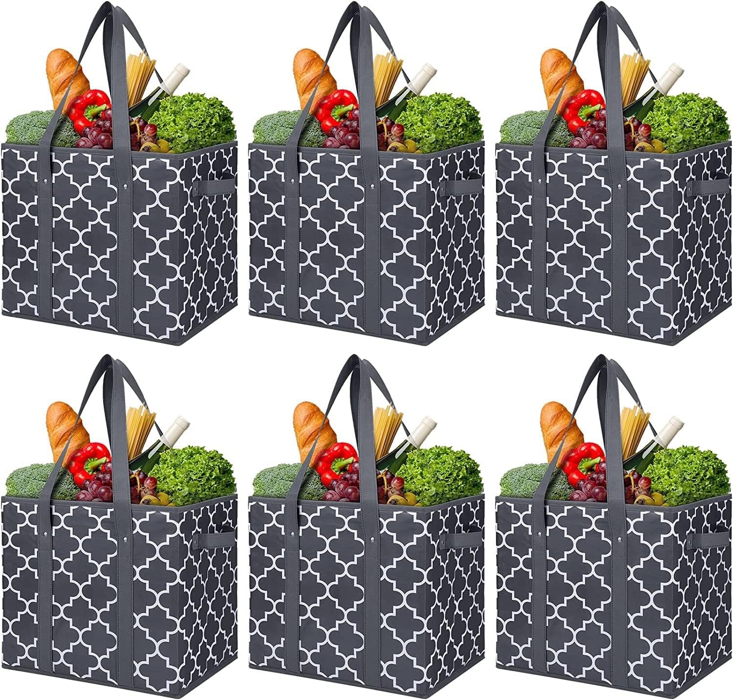 WISELIFE Reusable Grocery Bags 6 Pack,Large Grocery Tote Bag Water Resistant …